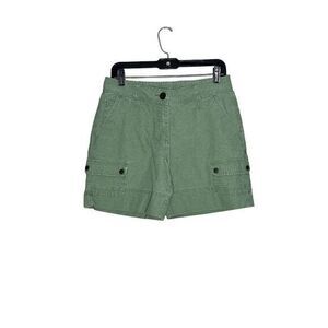 Woolrich Womens Green Pockets Bay Leaf Cargo Shorts Size 6